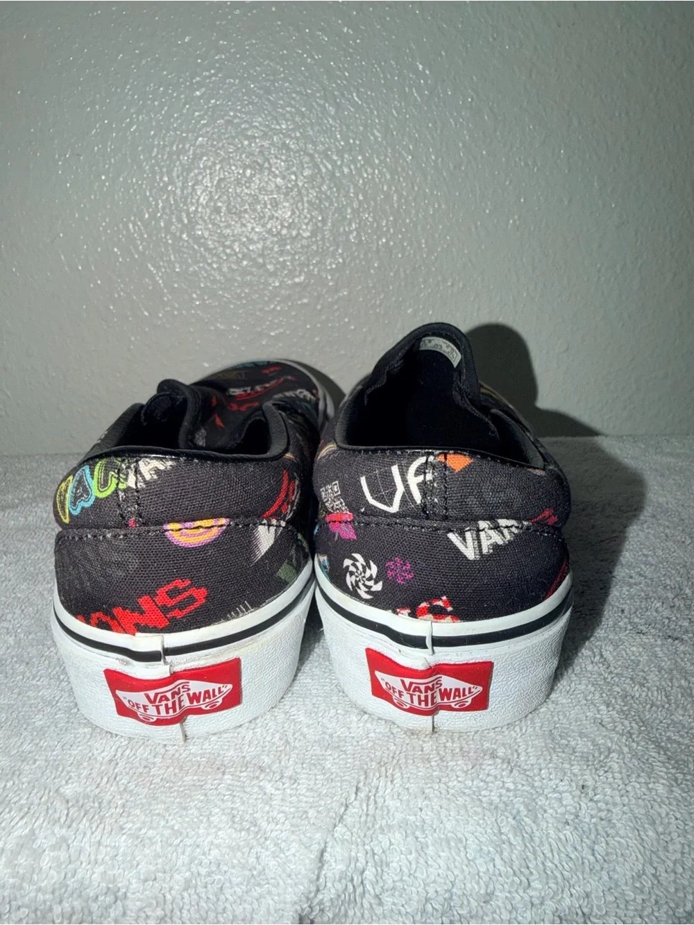 Vans Black Canvas Slip-On Sneakers with Brown Gum Soles